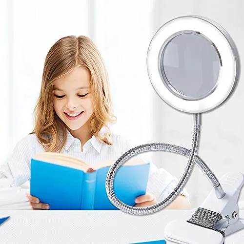 Lampada Estetista con Lente d'Ingrandimento 8 Diottrie,Lampada LED USB...