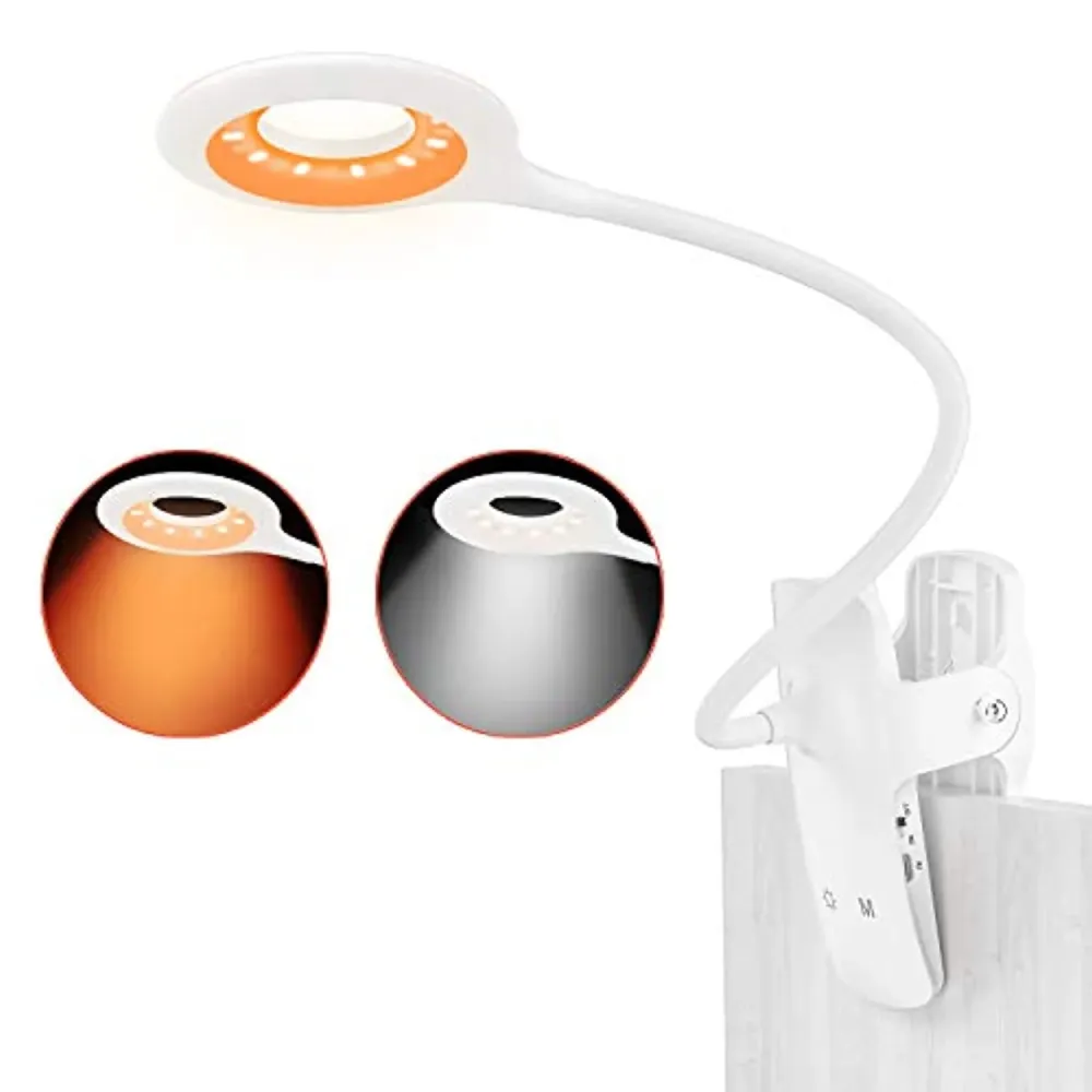 LENCENT Lampada da Lettura 28 LED Blocca Il 99.94% della Luce Blu, 9 Livelli di Luminosità【Bianca et Ambrata】, Lampada Lib...