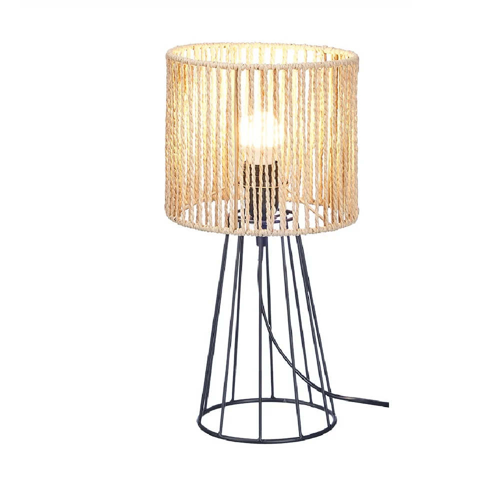 Lampada Metallo e Corda Lume E27 max 40watt 20x17 H 39 cm Design Moderno