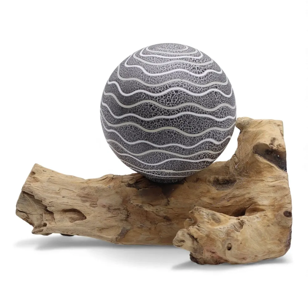 Lampada DriftGlow con paralume grigio Luna