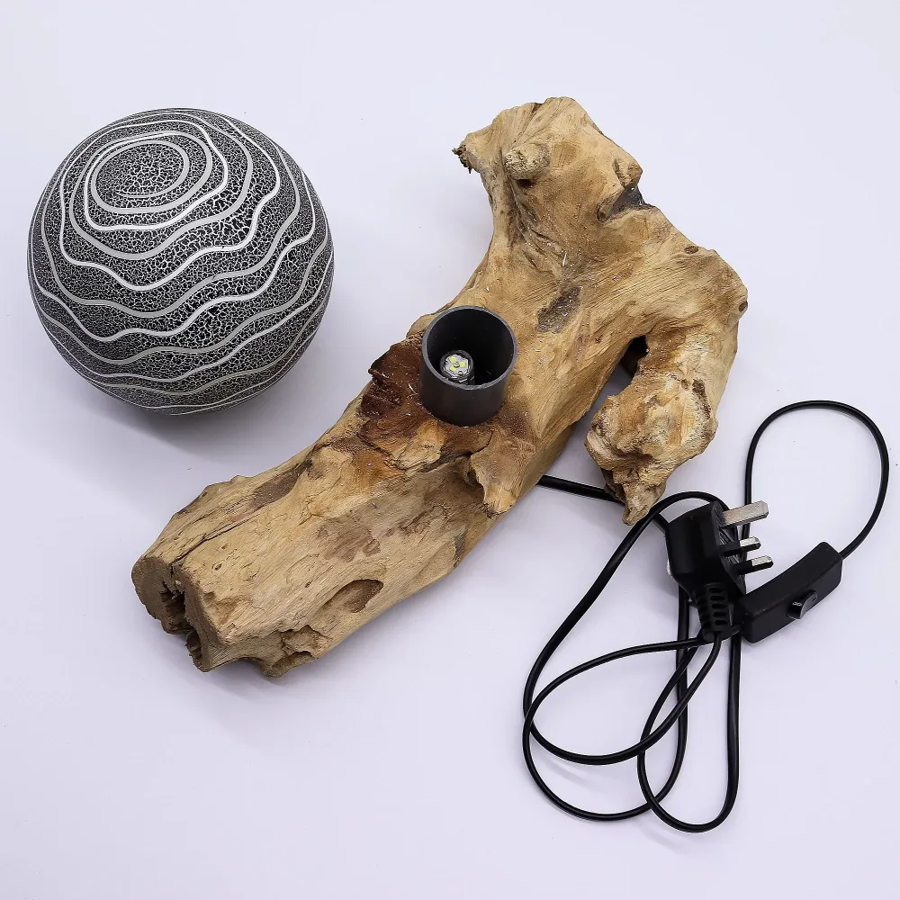 Lampada DriftGlow con paralume grigio Luna