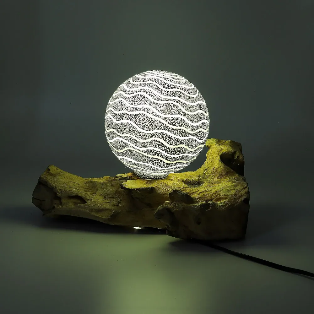 Lampada DriftGlow con paralume grigio Luna