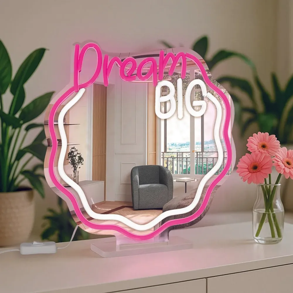Specchio Luce Led Effetto Neon It's Sign - Dream Big