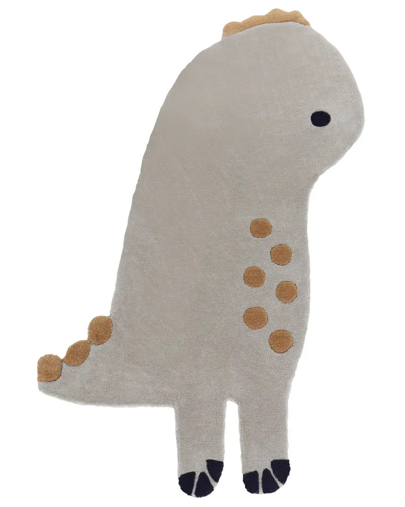 Lampada per Basking Tappeto lana grigio motivo dinosauro 100 x 160 cm DINO