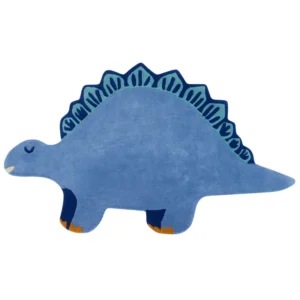Tappeto lana azzurro motivo dinosauro 100 x 160 cm TREX per Terrario
