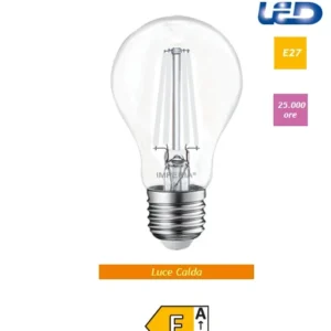 Imperia Goccia led filamento bianco E27 3000K luce calda 12w 1521LM equivalente 100w 213872
