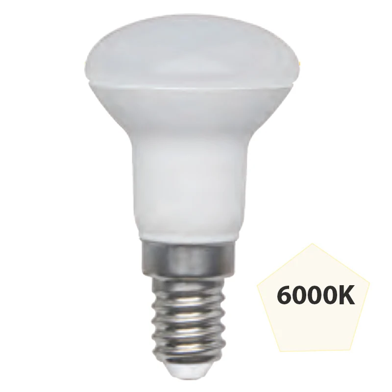 Lampadina LED reflector R50 E14 4,9W 470lm luce fredda 6500K equivalente 40W
