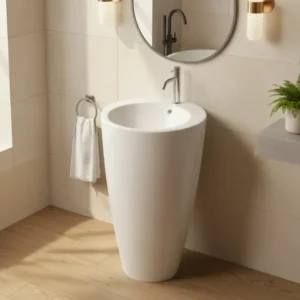 Lavabo freestanding Bathcore Materiale ceramica - Colore Bianco Lucido