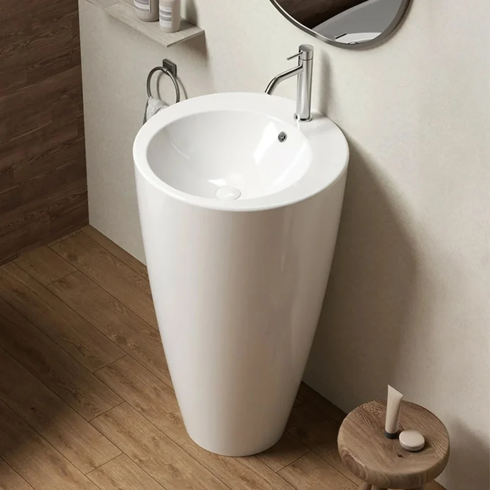 Lavabo freestanding Bathcore Materiale ceramica - Colore Bianco Lucido