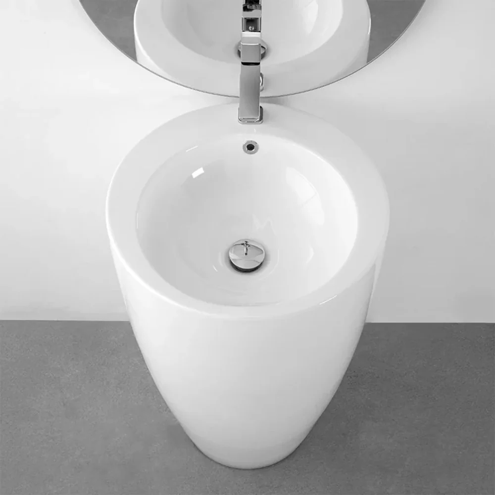 Lavabo freestanding Bathcore Materiale ceramica - Colore Bianco Lucido