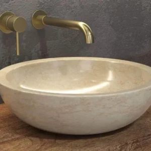 Lavabo Basso Per Bagno Marmo Naturale Color Crema