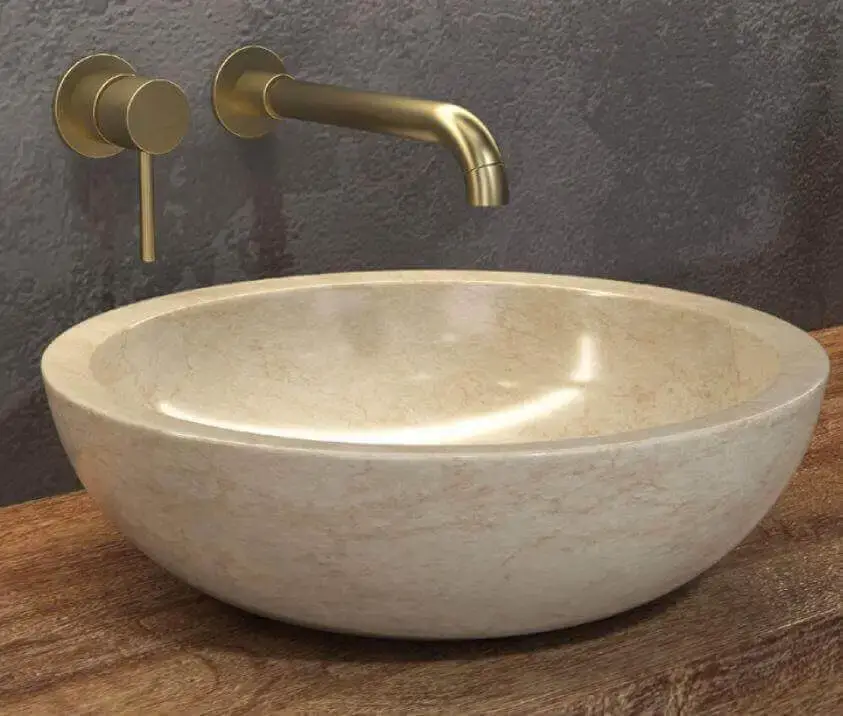 Lavabo Basso Per Bagno Marmo Naturale Color Crema