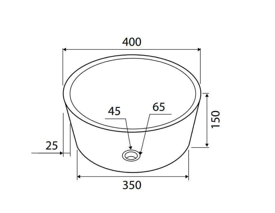Lavabo Tondo Per Bagno Marmo Naturale Grigio/Nero