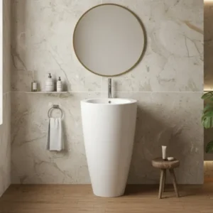 Lavabo freestanding Bathcore Materiale ceramica - Colore Bianco Opaco