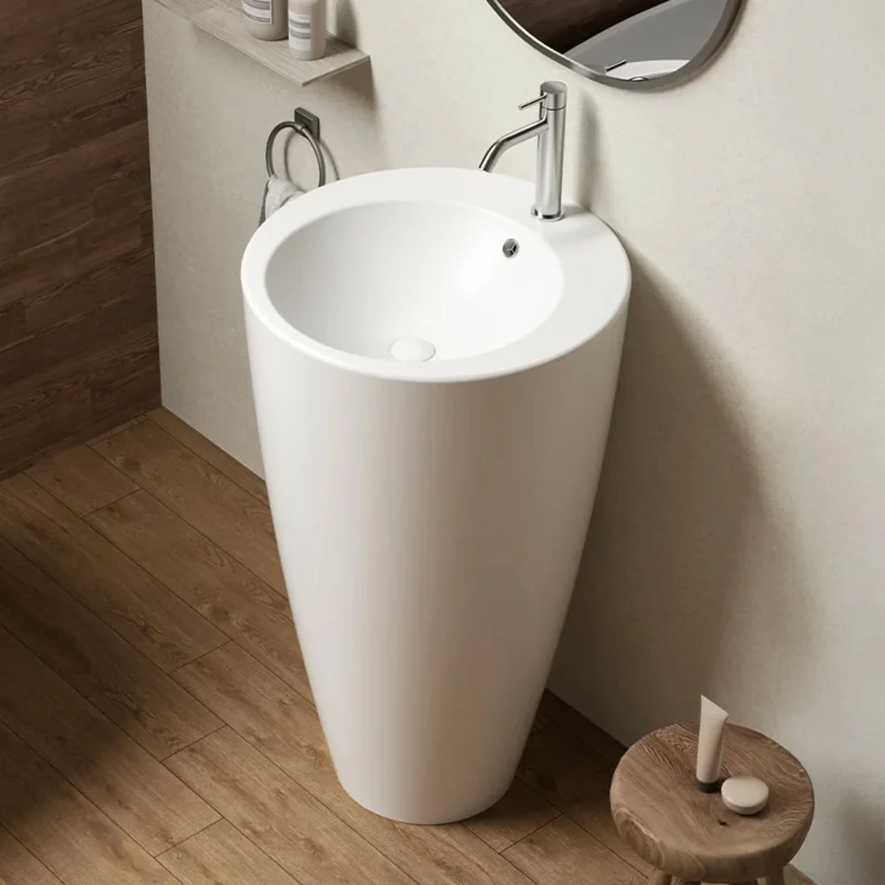 Lavabo freestanding Bathcore Materiale ceramica - Colore Bianco Opaco