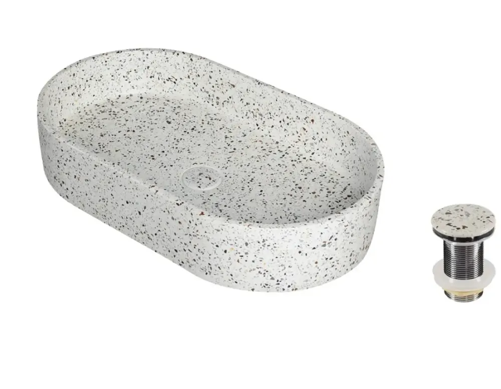 Lavabo Da Appoggio Mineralmarmo Karag Linus - Stracciatella