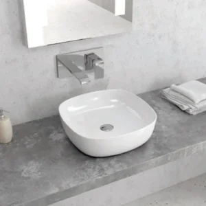Lavabo Da Appoggio Ceramica Bianca 37,5x37,5 WKG2184