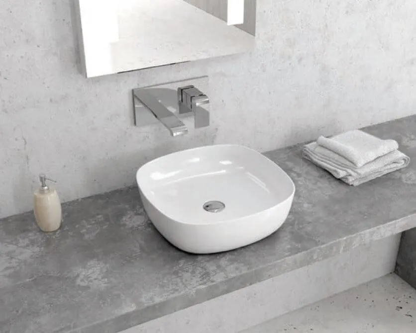 Lavabo Da Appoggio Ceramica Bianca 37,5x37,5 WKG2184