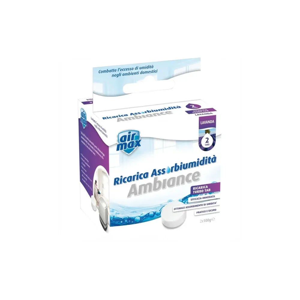 Airmax Mini Tab Ricarica Lavanda 2x100 g Pastiglie Anti Umidità
