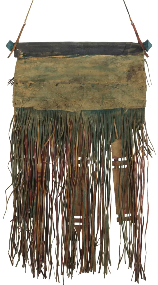 Old African Art Tuareg Pannella di decorazioni per tende pelle Mali Niger Sahara Desert Etnic