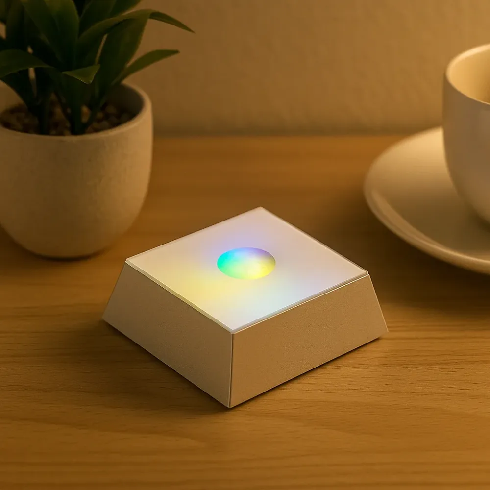 Supporto luminoso LED quadrato per cristalli