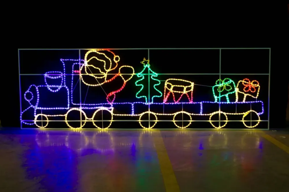 Il Trenino di Babbo Natale - Decorazione con luci LED - 98x300 cm