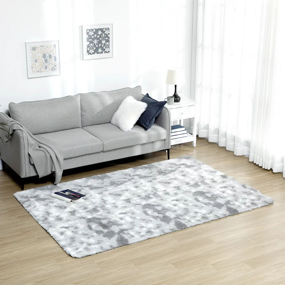 Easycomfort Tappeto Moderno Poliestere per Camera e Salotto, 230x160cm, Grigio Chiaro