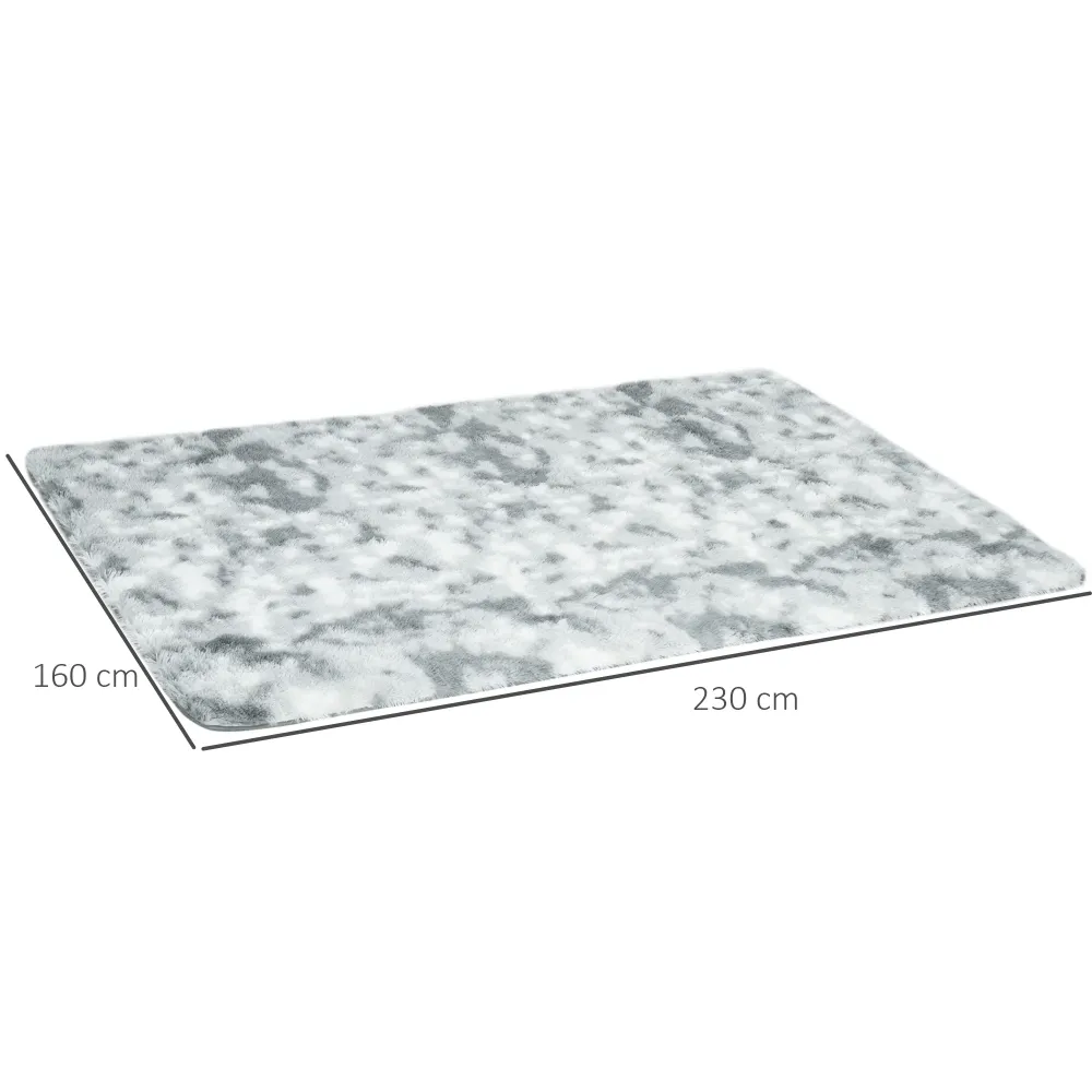 Easycomfort Tappeto Moderno Poliestere per Camera e Salotto, 230x160cm, Grigio Chiaro