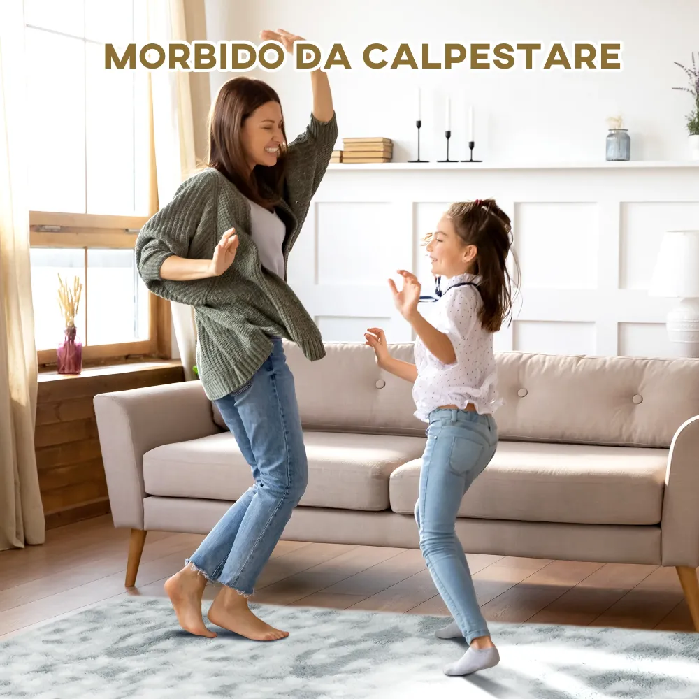 Easycomfort Tappeto Moderno Poliestere per Camera e Salotto, 230x160cm, Grigio Chiaro