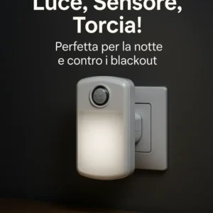 Luce notte Imperia Elda led con sensore e torcia di emergenza 3 1 luce notte 12 lumen torcia 50lumen ricaricabile 300701
