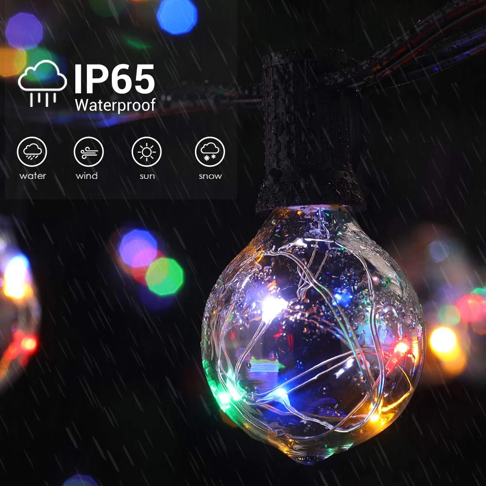 Quntis G40 Luci Stringa LED Colorate per Esterni, 38.5Ft IP65 Impermeabili, 30+3 0.1w per Lampadine Risparmio Energetico,...