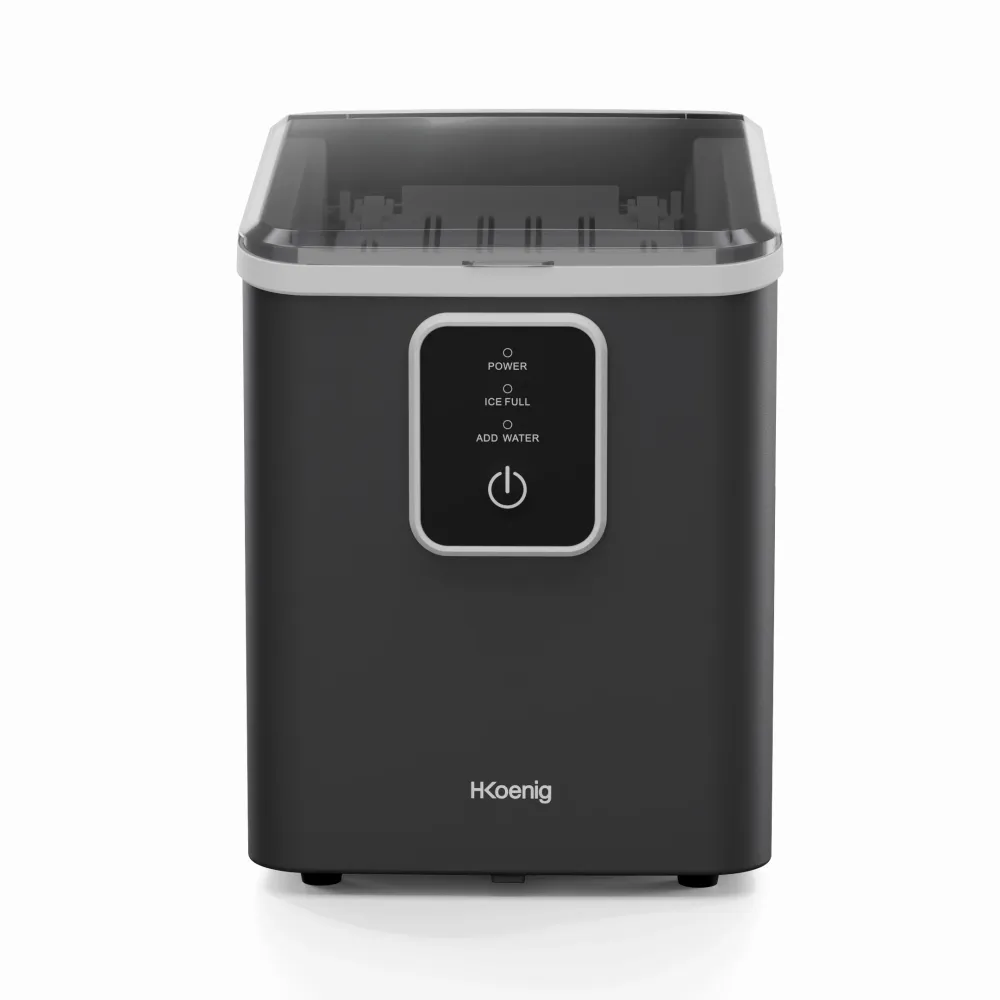 Ⓜ️🔵🔵🔵 H.Koenig KUB12 - Macchina del ghiaccio, NERA OPACA, fino 12 kg di ghiaccio al giorno!