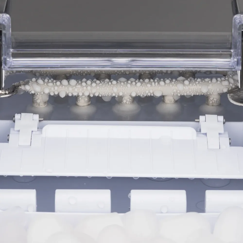 Ⓜ️🔵🔵🔵 H.Koenig ICEK12 - Macchina per il ghiaccio, CORPO INOX, coperchio trasparente