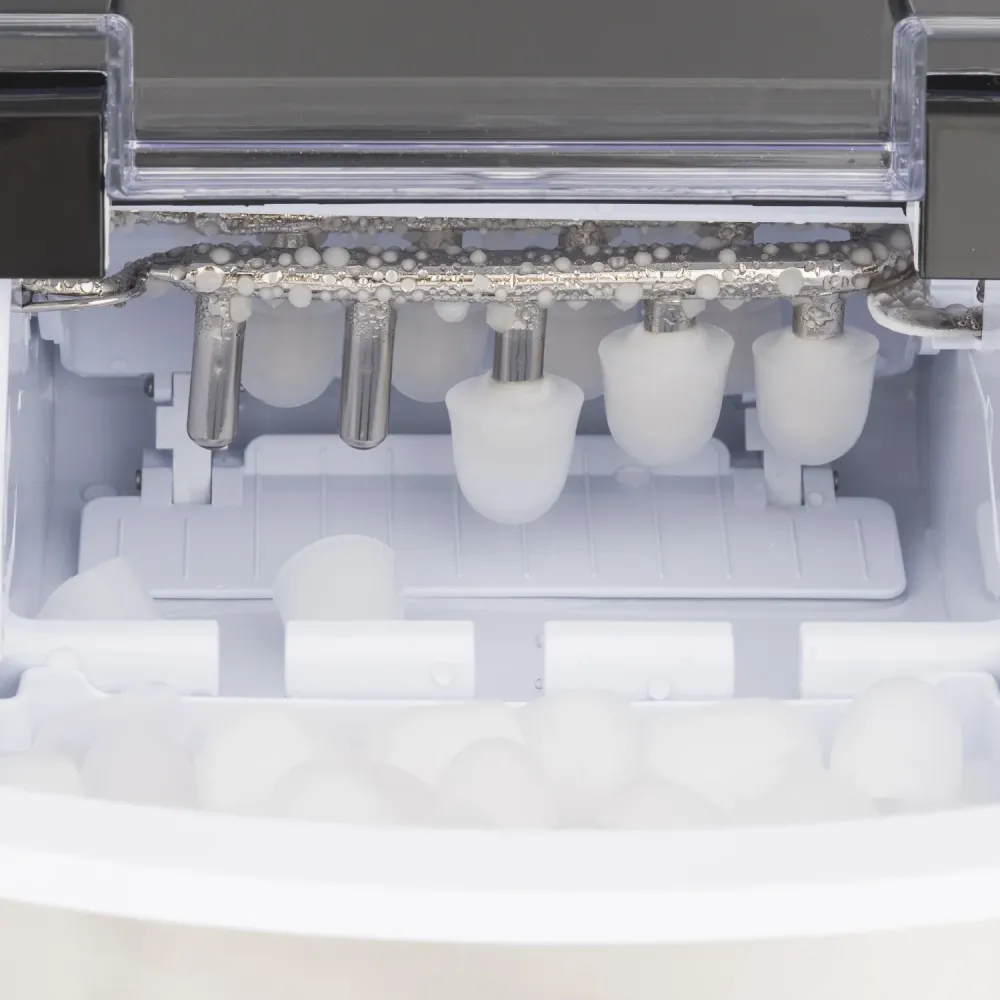 Ⓜ️🔵🔵🔵 H.Koenig ICEK12 - Macchina per il ghiaccio, CORPO INOX, coperchio trasparente