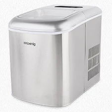 Ⓜ️🔵🔵🔵 H.Koenig KB20 - Macchina per il ghiaccio, CORPO INOX, 2 formati di ghiaccio, coperchio trasparente, display LCD