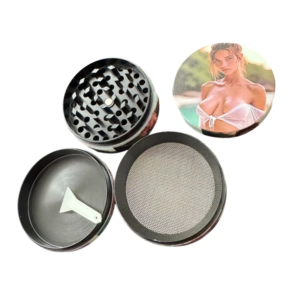 Hot & Heavy – Macinino da 50 mm (4 pezzi) con motivo sexy ragazza