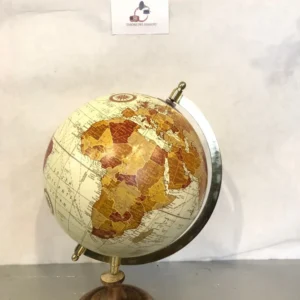 Mappamondo Vintage Seppia con Base Legno – Globo Terrestre Retrò da Tavolo per Arredamento e Studio