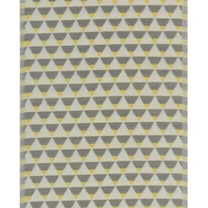 Tappeto da esterno grigio/giallo con motivo triangoli 120 x180 cm HISAR