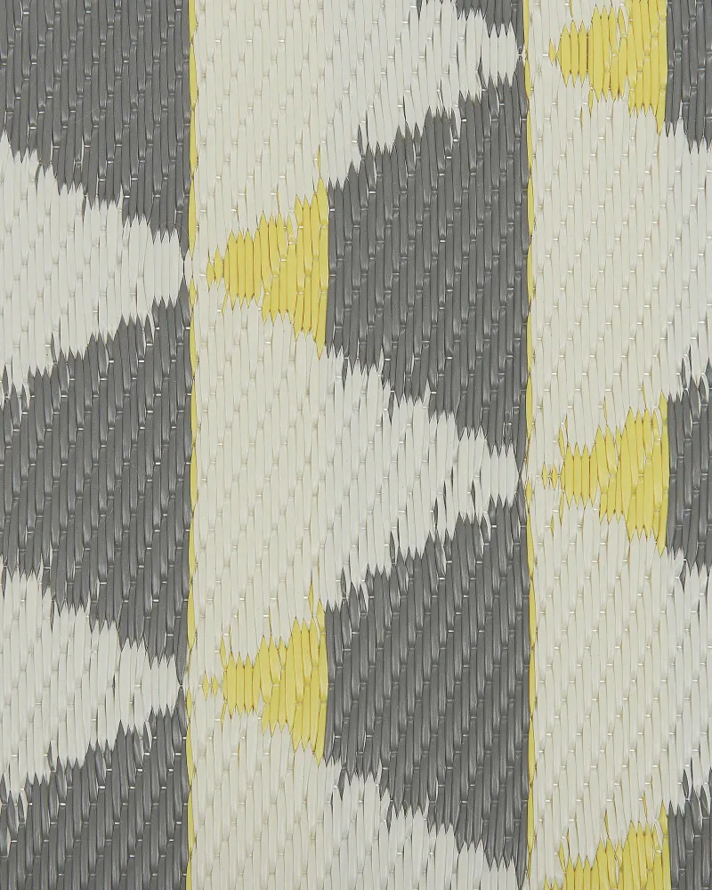 Tappeto da esterno grigio/giallo con motivo triangoli 120 x180 cm HISAR
