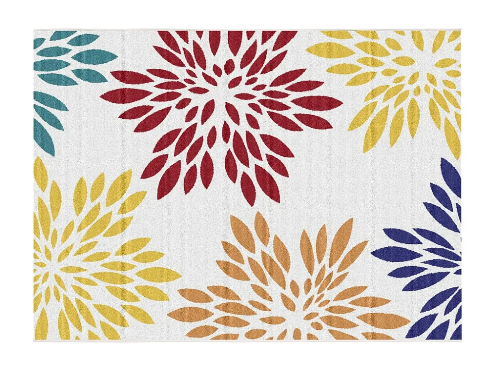 Tappeto per interni o esterni con motivi floreali 150 x 200 cm Multicolore FLOWINI