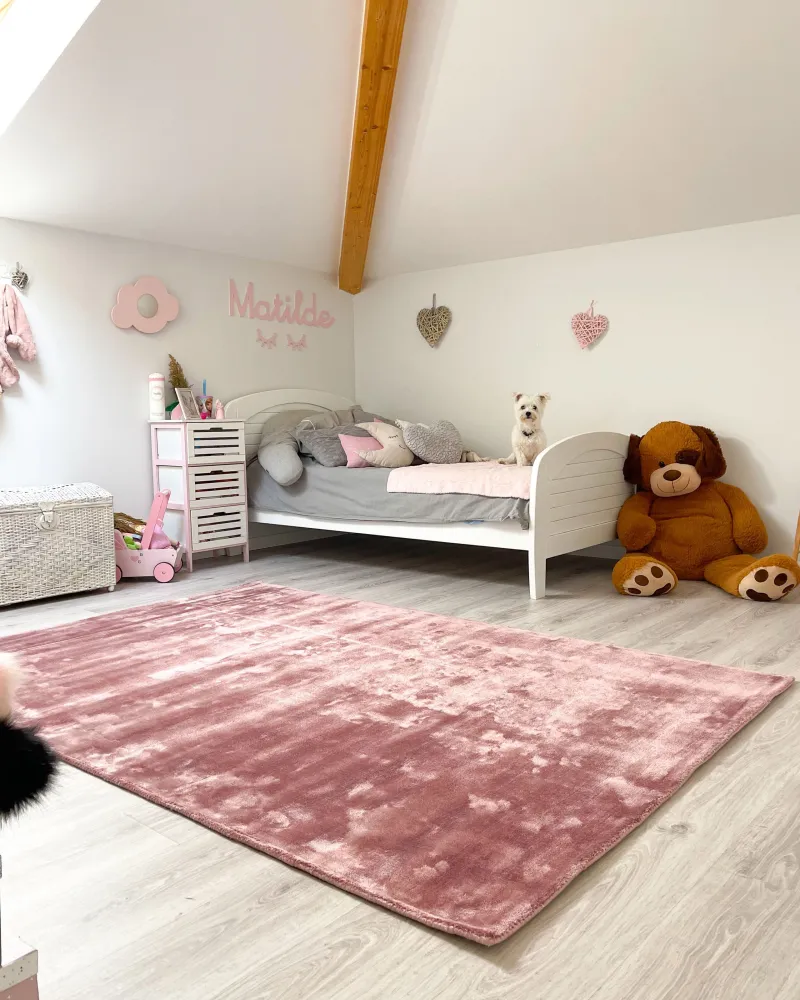 Tappeto viscosa rosa 160 x 230 cm GESI II