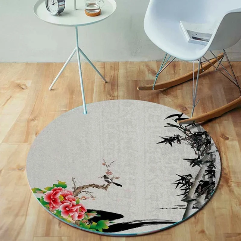 Ago Ergonomico Tappeto distintivo con motivo uccelli con ramo Tappeto orientale multicolore Tappeto poliestere lavabile la...