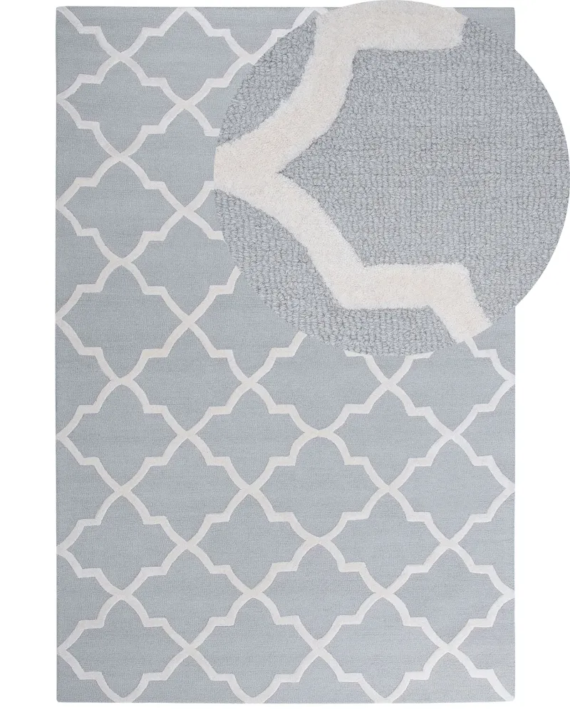 Ago Ergonomico Tappeto rettangolare cotone grigio 200x300 cm SILVAN