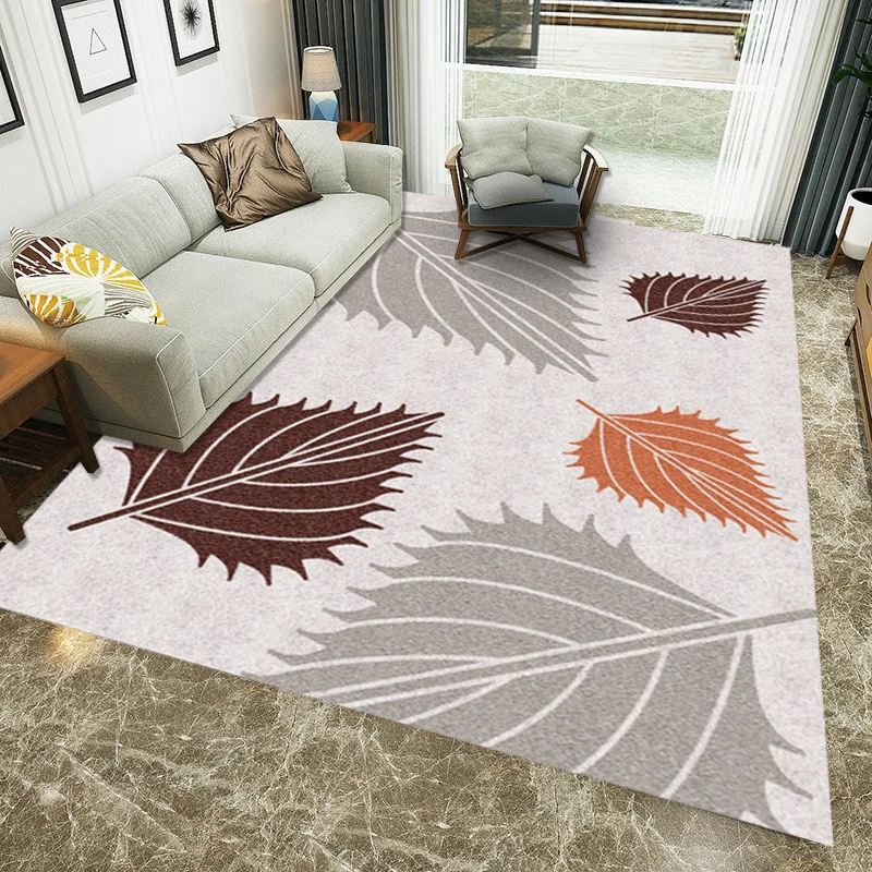 Ago per Tappeti Tappeto per camera da letto color avorio Tappeto contemporaneo con motivo foglie botaniche Tappeto lavabil...