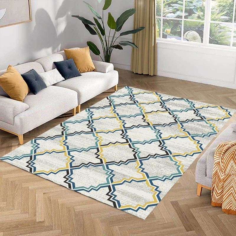 Elegante tappeto con motivo righe con fiori Tappeto bohémien grigio e giallo Tappeto sintetico adatto agli animali domesti...