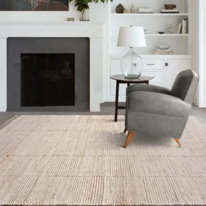 Kit per Tappeto Tappeto per salotto 200 x 290 cm Juta e Lana di artigianato 1200 g/m2 Naturale TAKORADI
