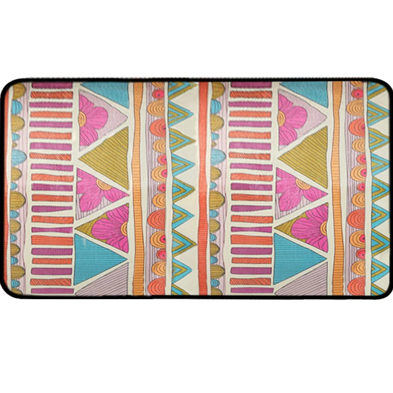 Kit per Tappeto Tappeto sudoccidentale geometrico fasce Tappeto poliestere colorato con supporto floreale antiscivolo Powe...