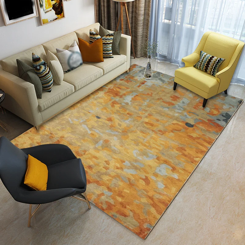 Professionale Tappeto astratto Funky Tappeto casual arancione Tappeto lavabile poliestere per camera da letto