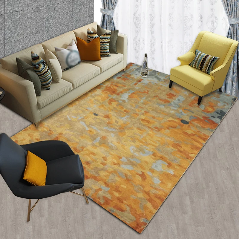 Professionale Tappeto astratto Funky Tappeto casual arancione Tappeto lavabile poliestere per camera da letto