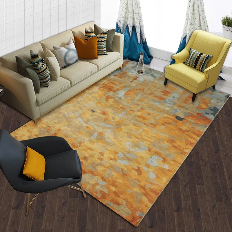 Professionale Tappeto astratto Funky Tappeto casual arancione Tappeto lavabile poliestere per camera da letto